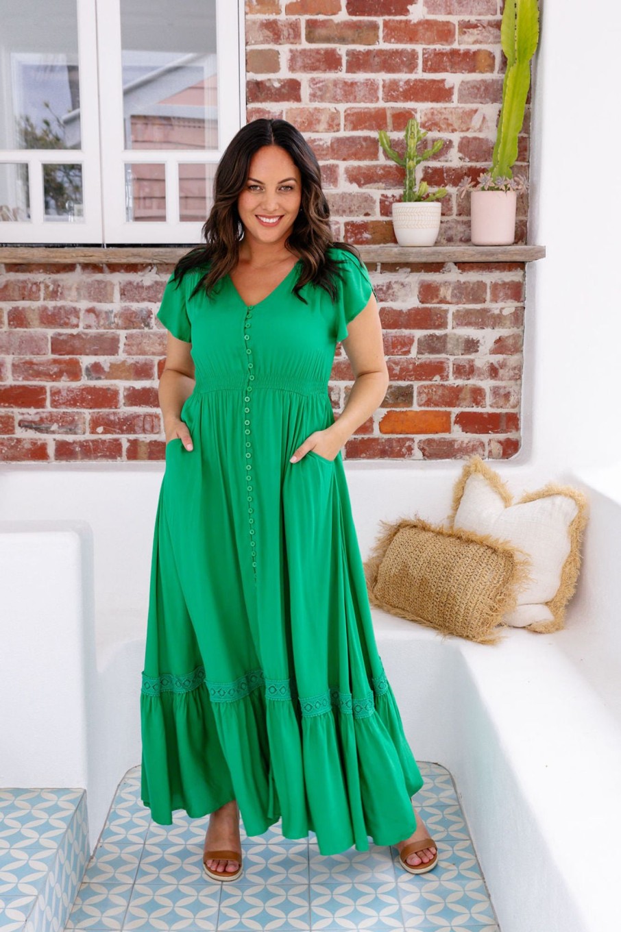 Dresses Proud Poppy Clothing | Louisa Green Maxi Dress