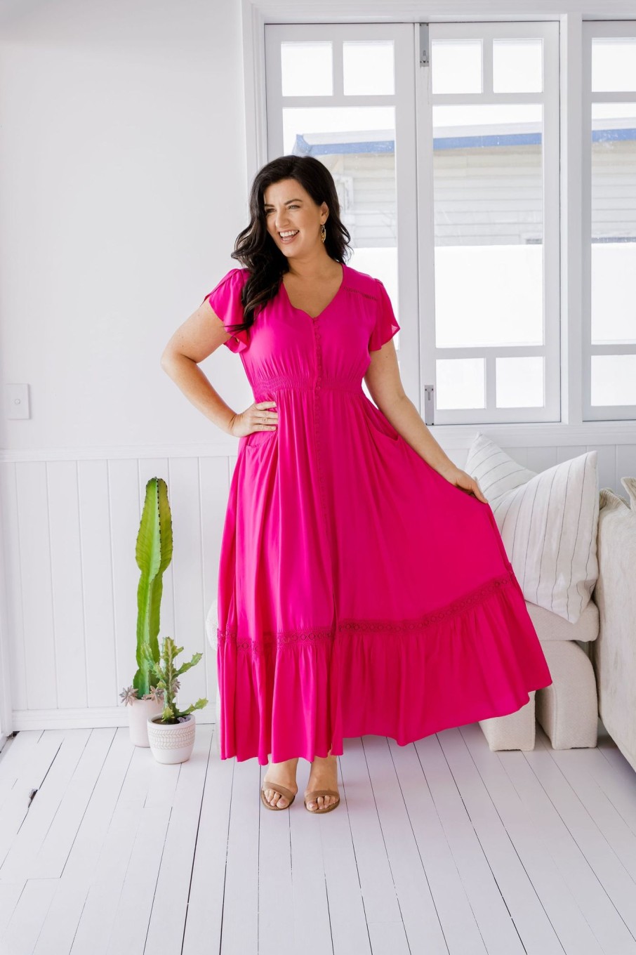 Dresses Proud Poppy Clothing | Louisa Fuchsia Maxi Dress