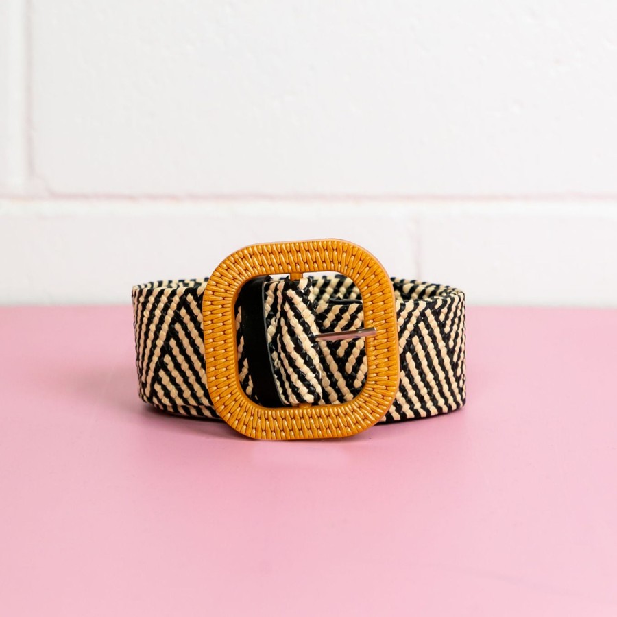 Accessories Proud Poppy Clothing Belts | Morgan Belt In Black & Natural