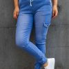 Clothing Proud Poppy Clothing Pants | Florence Denim Joggers In Sky Blue