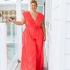 Clothing Proud Poppy Clothing Jumpsuits & Playsuits | Lily Jumpsuit In Coral Red